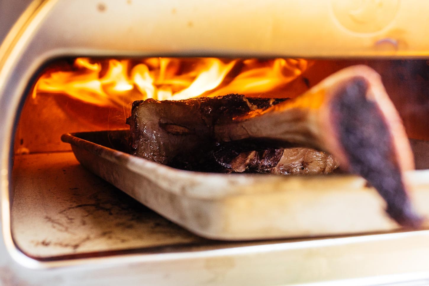 searing tomahawk steak | www.iamafoodblog.com